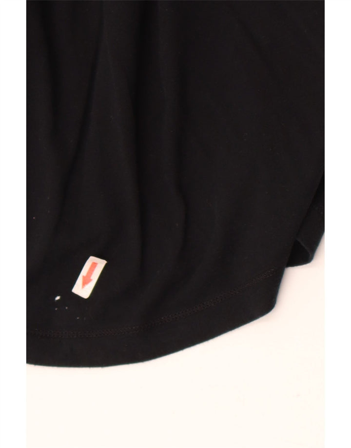 Ralph Lauren Womens Ruffle Front Top Long Sleeve UK 12 Medium Black