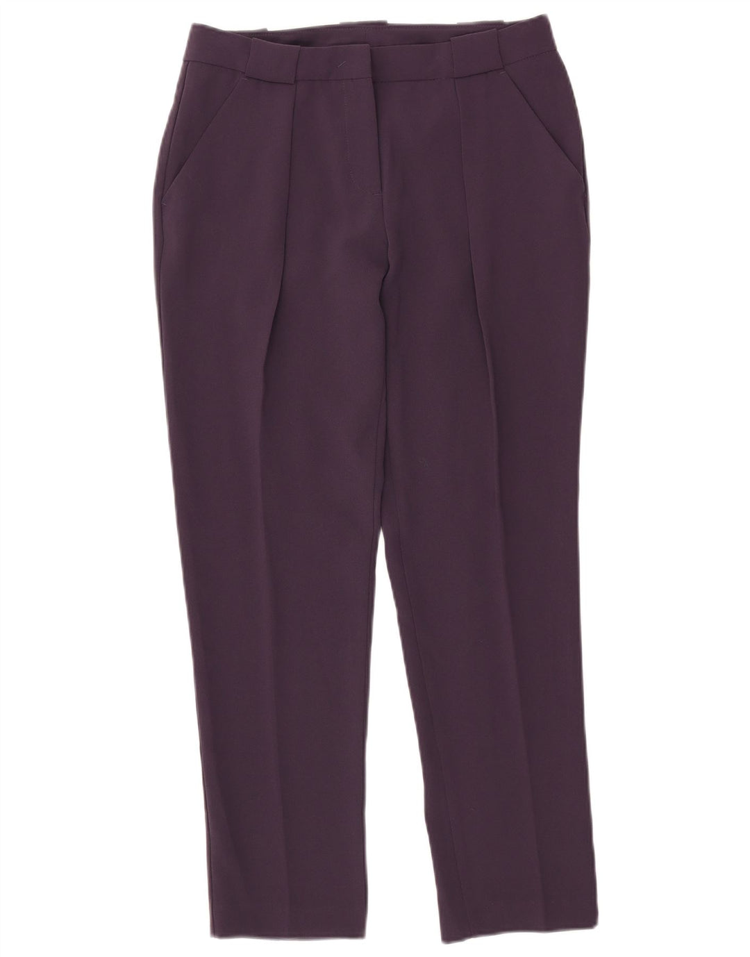 Benetton Womens Slim Chino Trousers IT 42 Medium W30 L28 Purple Polyester