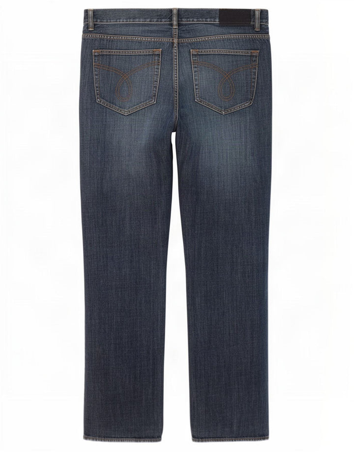 Calvin Klein Mens Straight Jeans W36 L33 Blue Cotton