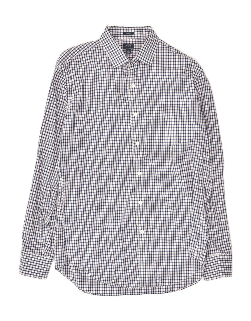 J. CREW Mens Thompson Shirt Size 16 16 1/2  Large Navy Blue Check Cotton | Vintage J. Crew | Thrift | Second-Hand J. Crew | Used Clothing | Messina Hembry 