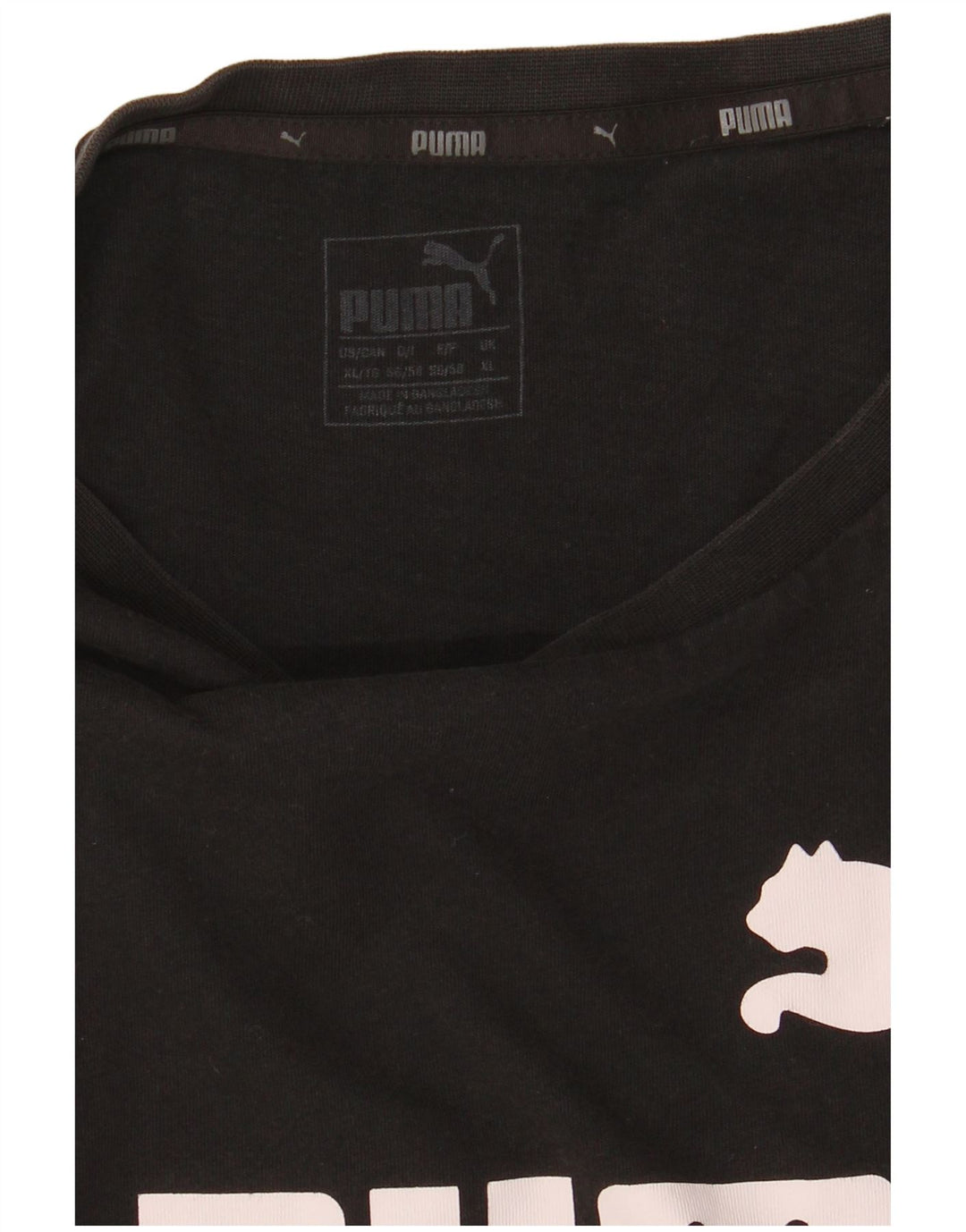 PUMA Mens Graphic T-Shirt Top XL Black Cotton