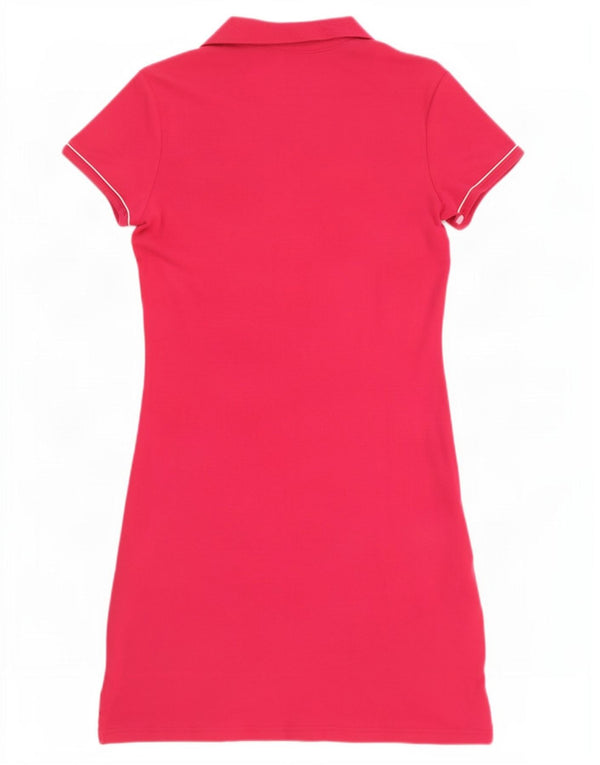 Tommy Hilfiger Womens Polo Dress UK 12 Medium Pink Cotton