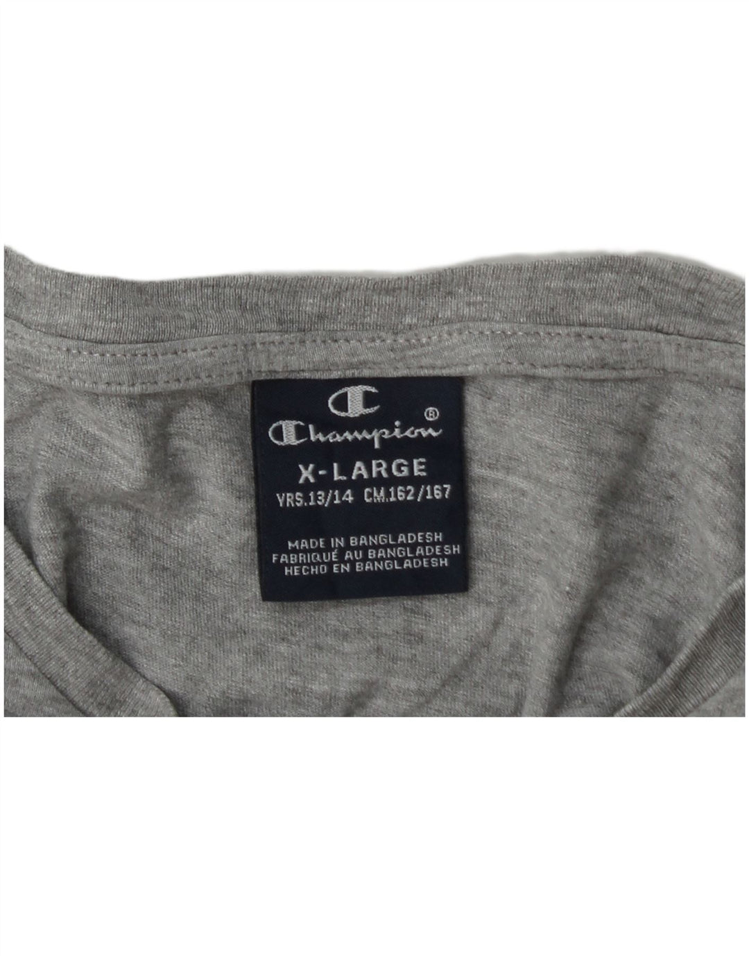 Champion Boys Graphic Top Long Sleeve 13-14 Years XL Grey Flecked