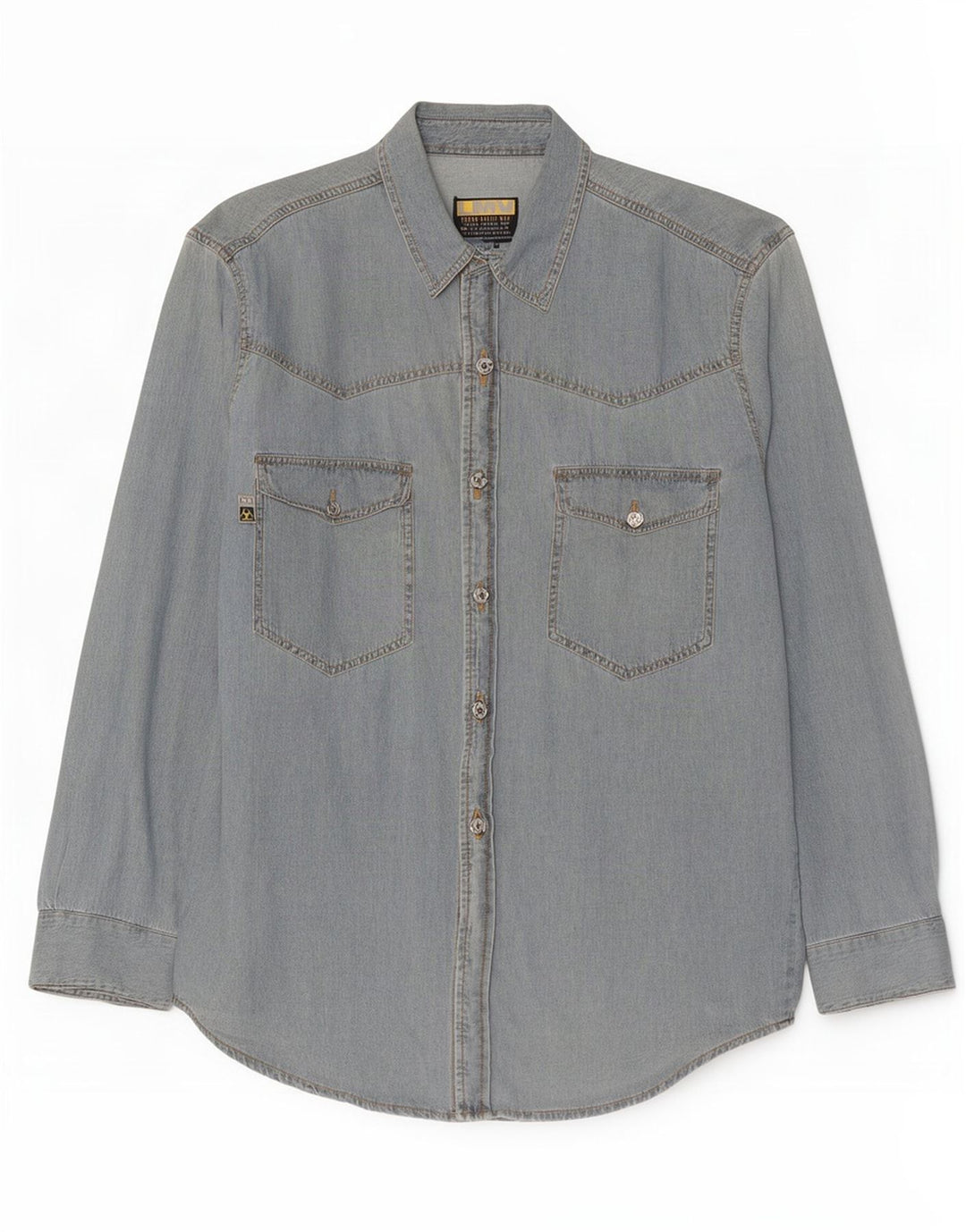Vintage Mens Denim Shirt Large Blue