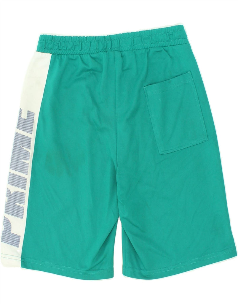 BENETTON Boys Graphic Sport Shorts 11-12 Years Green Colourblock Polyester Vintage Benetton and Second-Hand Benetton from Messina Hembry 