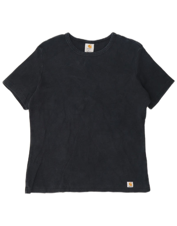 Carhartt Womens T-Shirt Top UK 16 Large Navy Blue Cotton