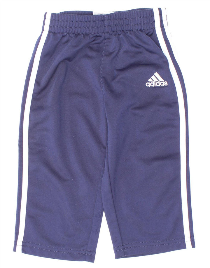 Adidas Baby Boys Tracksuit Trousers 9-12 Months Navy Blue Polyester