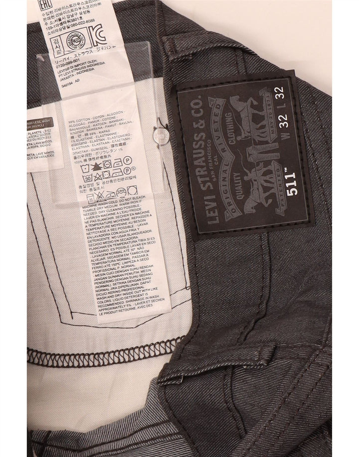 LEVI'S Mens 511 Slim Jeans W32 L32 Navy Blue Cotton