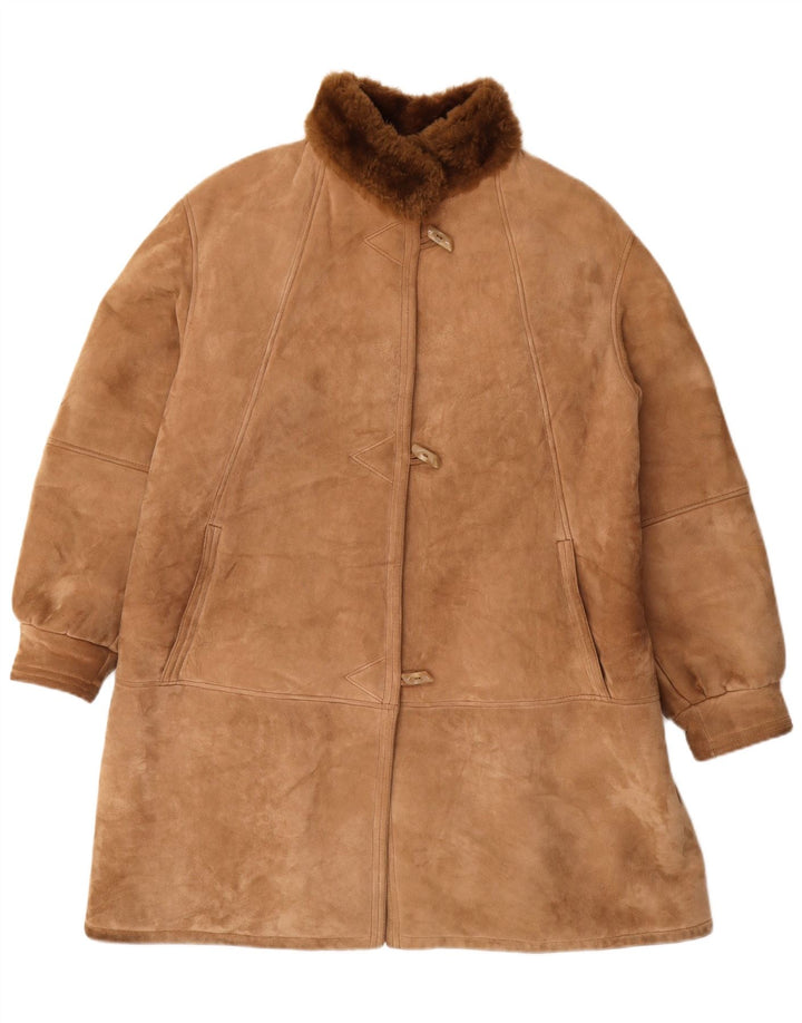 Sinclair Womens Shearling Coat IT 48 XL Brown Shearling