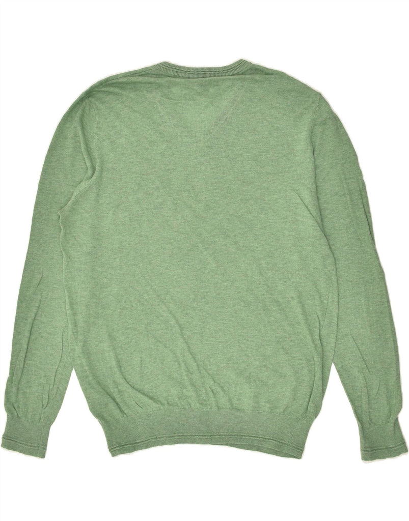 CREW CLOTHING Mens Slim Fit V-Neck Jumper Sweater Large Green Cotton | Vintage Crew Clothing | Thrift | Second-Hand Crew Clothing | Used Clothing | Messina Hembry 