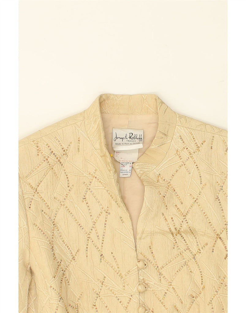 JOSEPH RIBKOFF Womens 5 Button Blazer Jacket UK 10 Small Yellow Geometric | Vintage Joseph Ribkoff | Thrift | Second-Hand Joseph Ribkoff | Used Clothing | Messina Hembry 