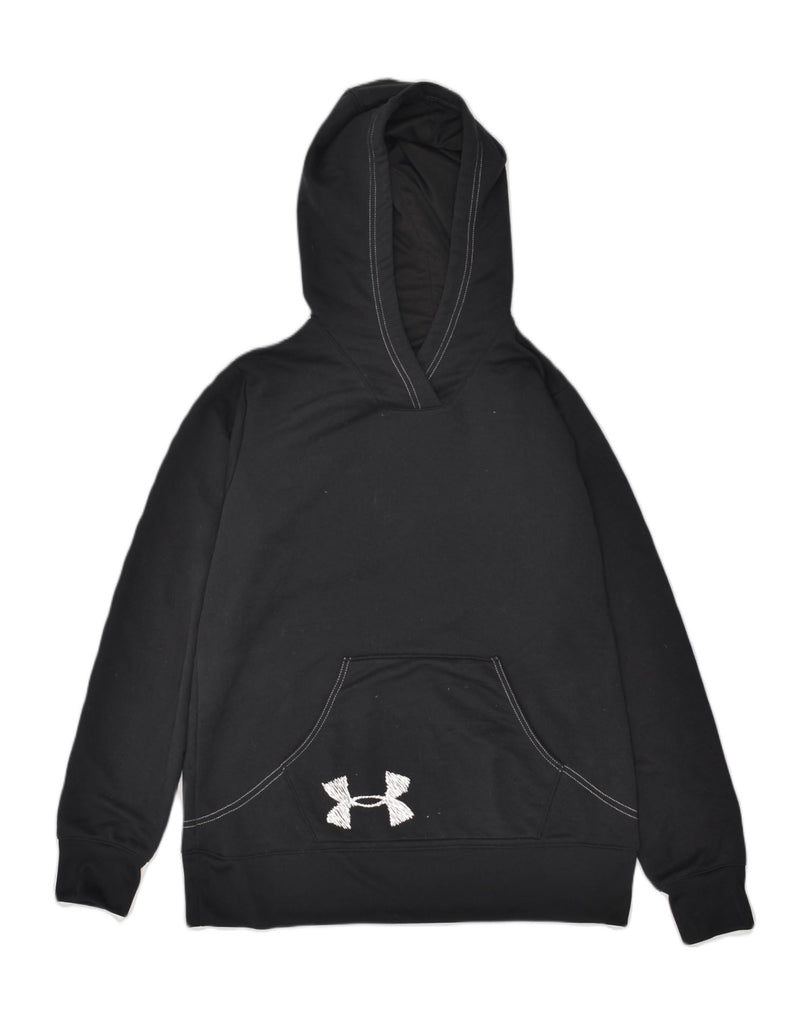 UNDER ARMOUR Womens Hoodie Jumper UK 16 Large Black Polyester | Vintage Under Armour | Thrift | Second-Hand Under Armour | Used Clothing | Messina Hembry 