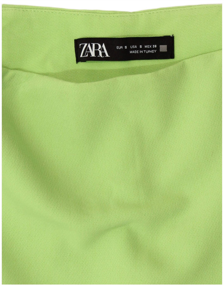 Zara Womens High Waist Skort UK 8 Small  Green