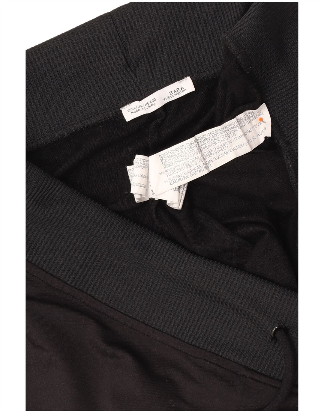 ZARA Womens Tracksuit Trousers Joggers UK 14 Large  Black Striped