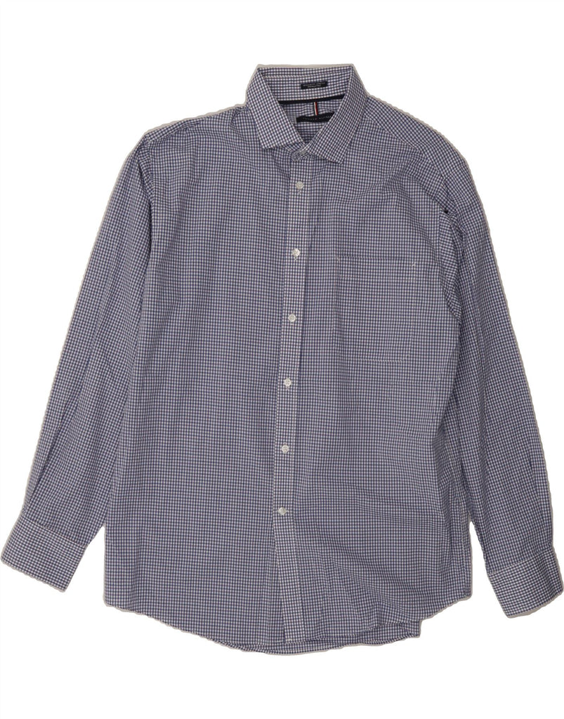 TOMMY HILFIGER Mens Wrinkle Free Shirt Size 16 16 1/2 Large Navy Blue Vintage Tommy Hilfiger and Second-Hand Tommy Hilfiger from Messina Hembry 
