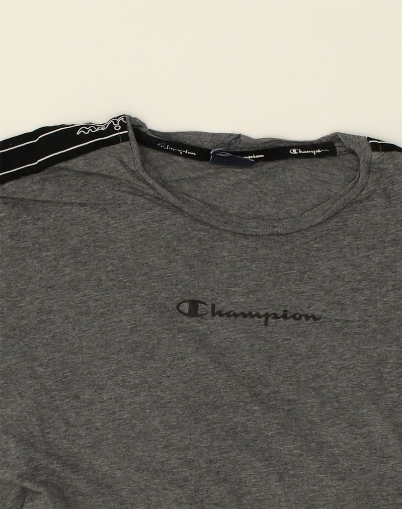 CHAMPION Mens T-Shirt Top Medium Grey Cotton | Vintage Champion | Thrift | Second-Hand Champion | Used Clothing | Messina Hembry 