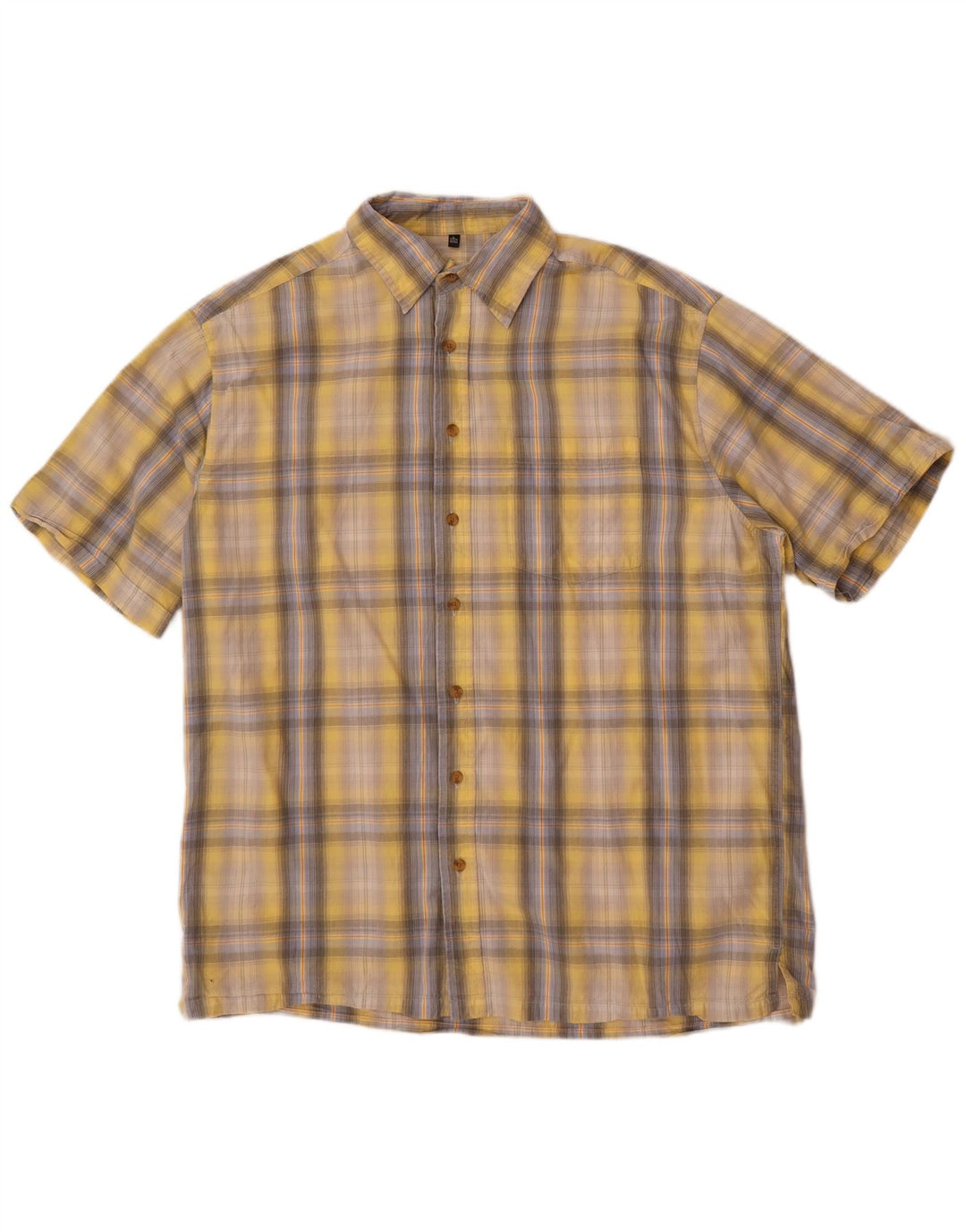Angelo Litrico Mens Shirt Size 41/42 Large Yellow Check Cotton