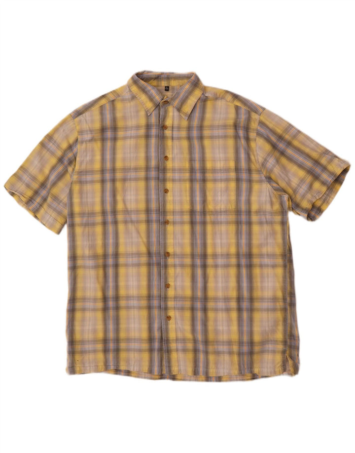 Angelo Litrico Mens Shirt Size 41/42 Large Yellow Check Cotton