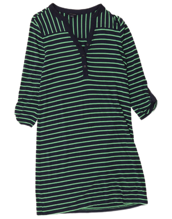 Tommy Hilfiger Womens T-Shirt Dress UK 14 Large Navy Blue Striped