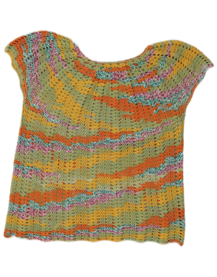Vintage Womens Boat Neck Jumper Sweater UK 14 Medium Multicoloured