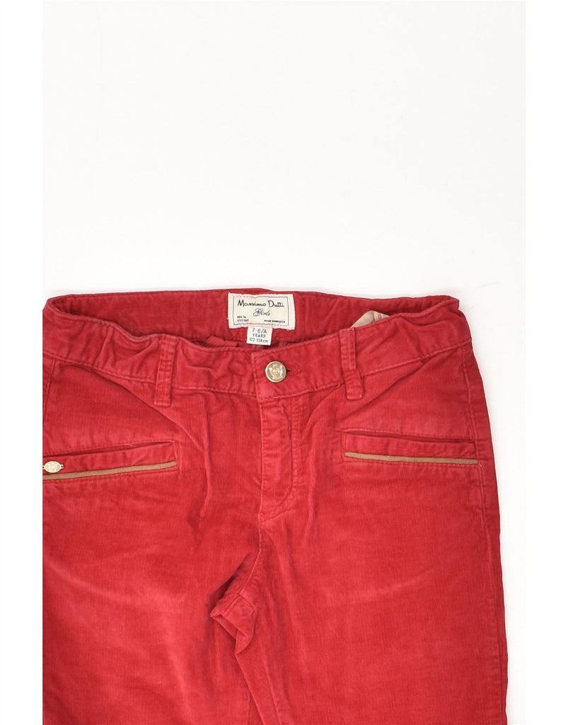 MASSIMO DUTTI Girls Skinny Corduroy Trousers 7-8 Years W22 L23  Red Cotton | Vintage Massimo Dutti | Thrift | Second-Hand Massimo Dutti | Used Clothing | Messina Hembry 