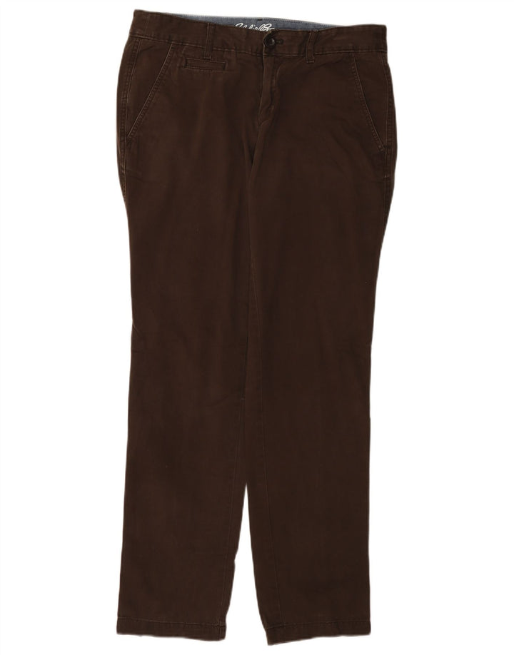 Eddie Bauer Womens Straight Chino Trousers US 6 Medium W32 L30 Brown Cotton