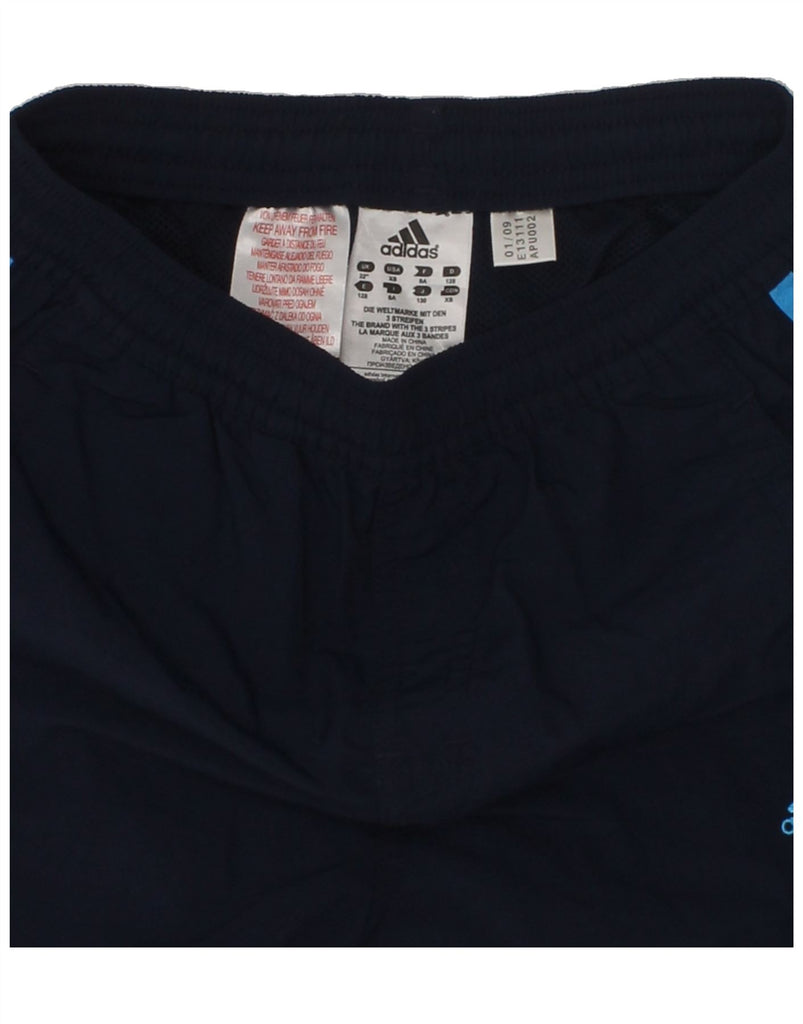 ADIDAS Boys Sport Shorts 7-8 Years Navy Blue Polyamide | Vintage Adidas | Thrift | Second-Hand Adidas | Used Clothing | Messina Hembry 