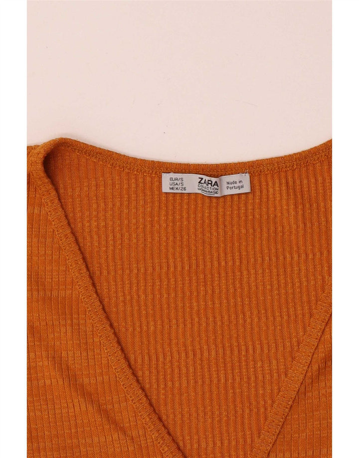 Zara Womens T-Shirt Top UK 10 Small Orange