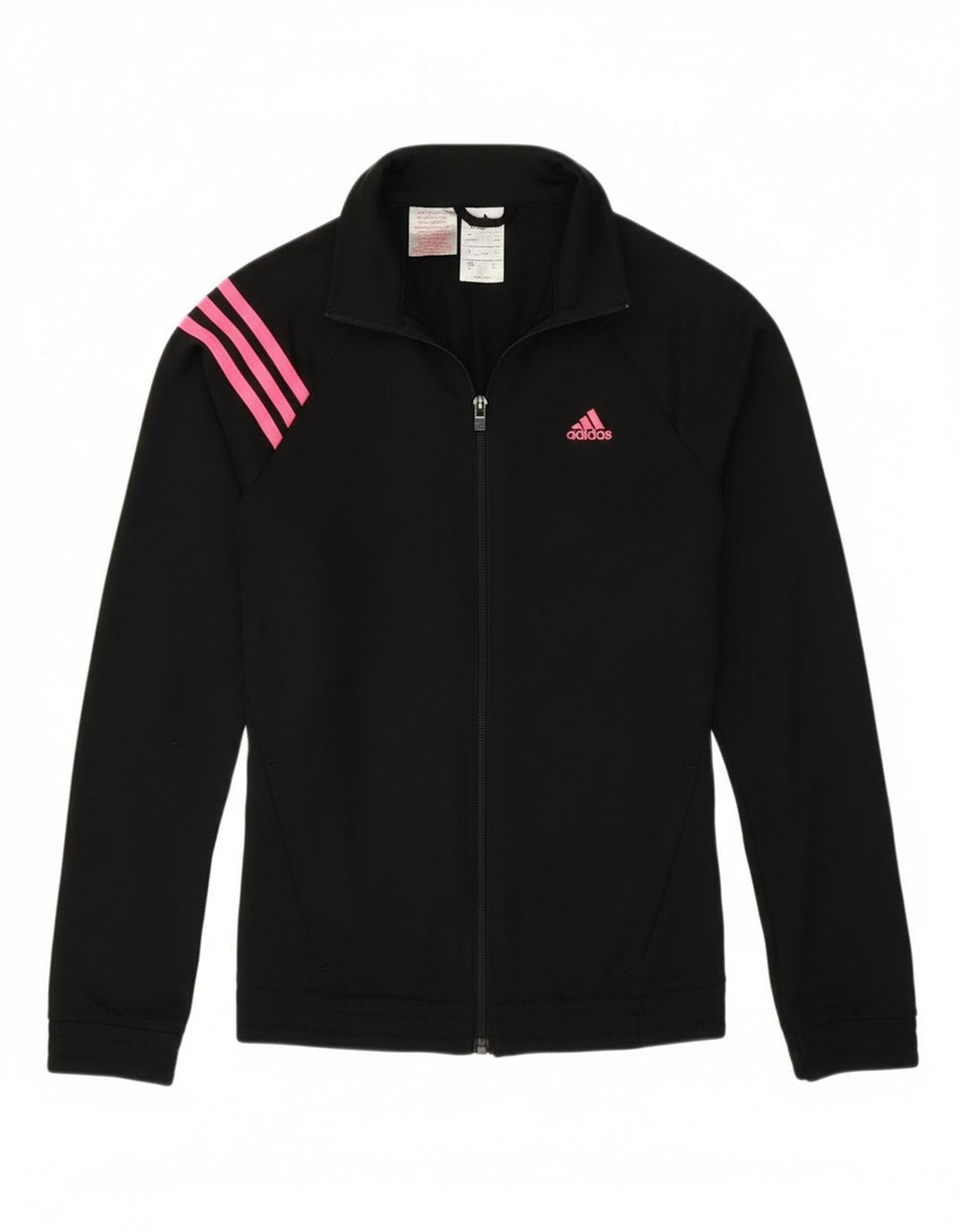 Adidas Girls Tracksuit Top Jacket 13-14 Years Black Polyester Sports