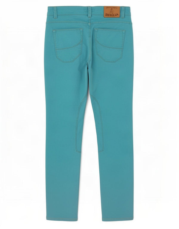 SIVIGLIA Mens Slim Casual Trousers W31 L28 Blue Cotton