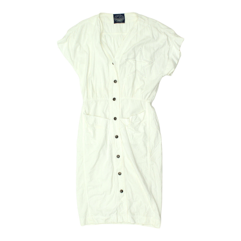 Iceberg Jeans Womens White Button Up Shirt Dress | Vintage Luxury Designer VTG | Vintage Messina Hembry | Thrift | Second-Hand Messina Hembry | Used Clothing | Messina Hembry 