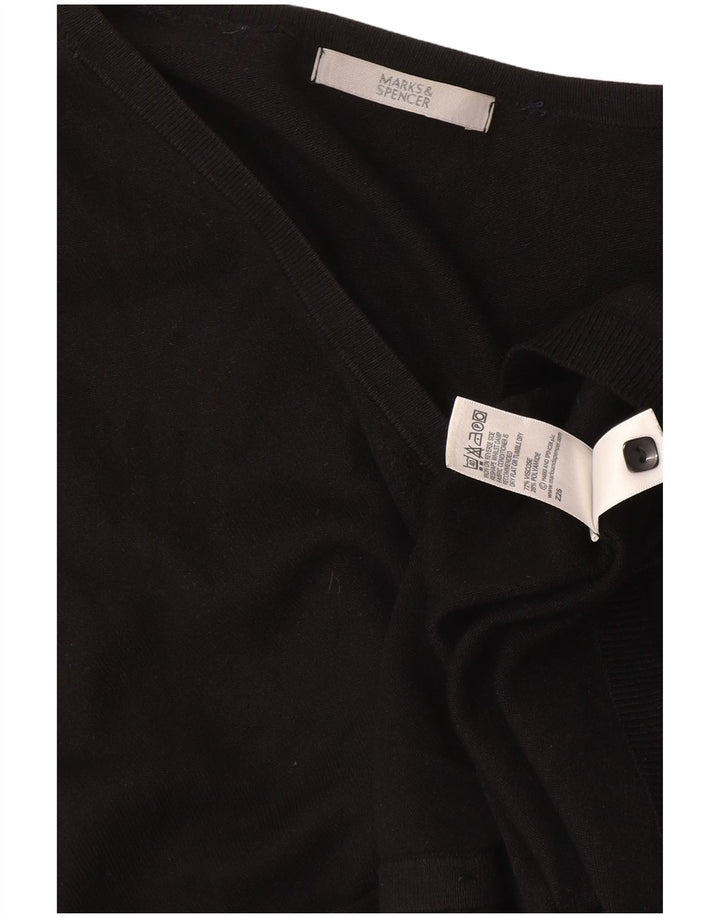 Marks & Spencer Womens Cardigan Sweater UK 14 Medium Black Viscose