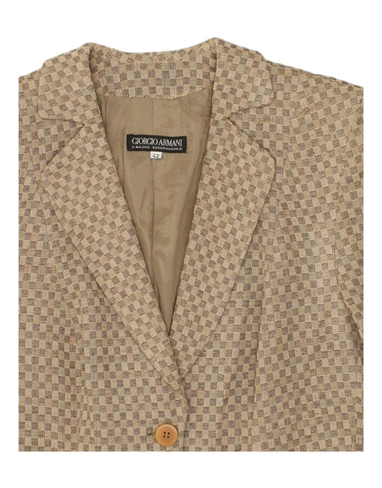GIORGIO ARMANI Womens 3 Button Blazer Jacket IT 42 Medium Brown
