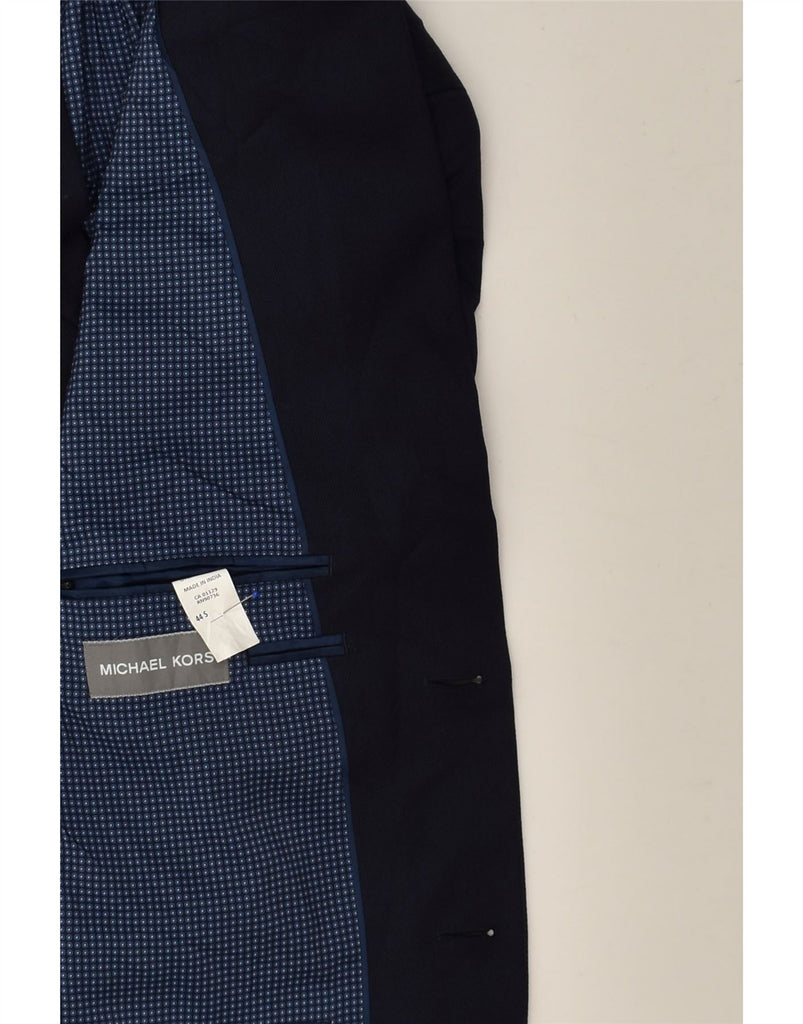 MICHAEL KORS Mens Short 2 Button Blazer Jacket UK 44 2XL Navy Blue | Vintage Michael Kors | Thrift | Second-Hand Michael Kors | Used Clothing | Messina Hembry 