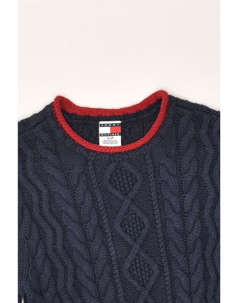 TOMMY HILFIGER Womens Crew Neck Jumper Sweater UK 10 Small Navy Blue | Vintage Tommy Hilfiger | Thrift | Second-Hand Tommy Hilfiger | Used Clothing | Messina Hembry 