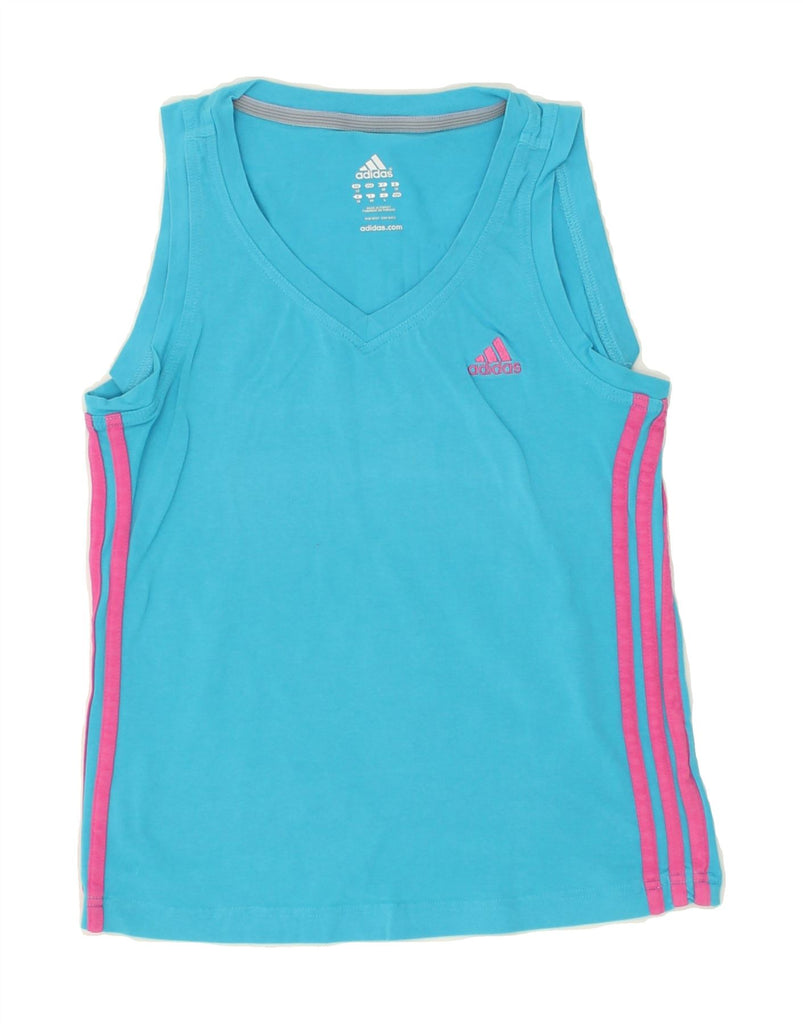 ADIDAS Womens Vest Top UK 12 Medium Blue Vintage Adidas and Second-Hand Adidas from Messina Hembry 