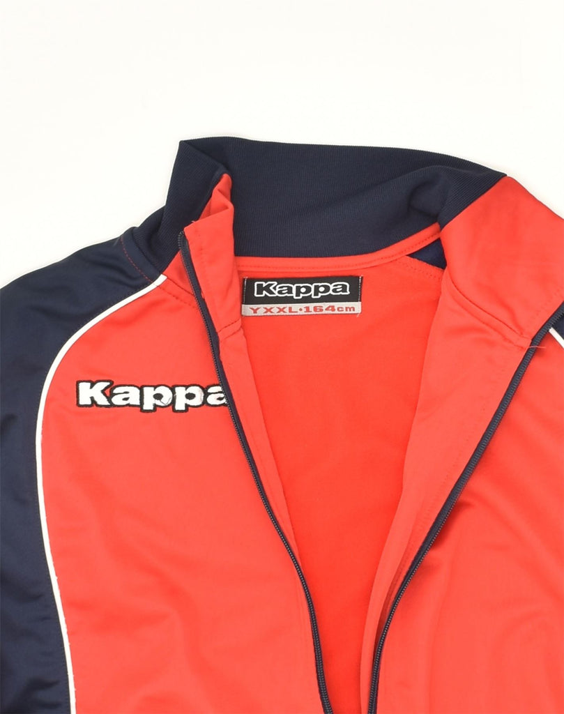 KAPPA Boys Full Tracksuit 15-16 Years 2XL Red Colourblock Polyester | Vintage Kappa | Thrift | Second-Hand Kappa | Used Clothing | Messina Hembry 