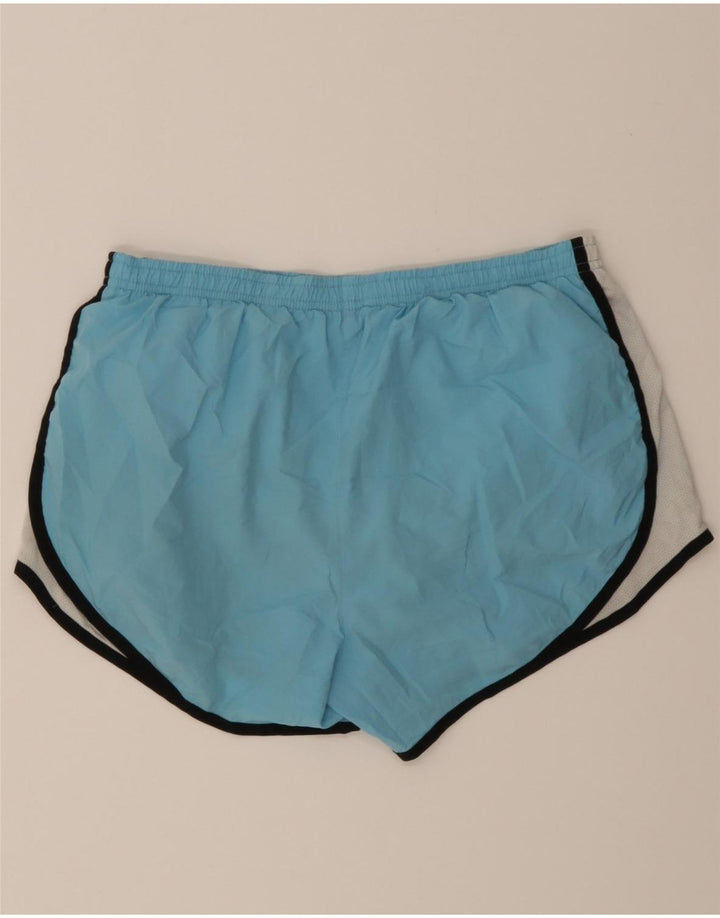 NIKE Womens Sport Shorts US 4/6 Small Blue Colourblock Polyester Vintage Nike and Second-Hand Nike from Messina Hembry 