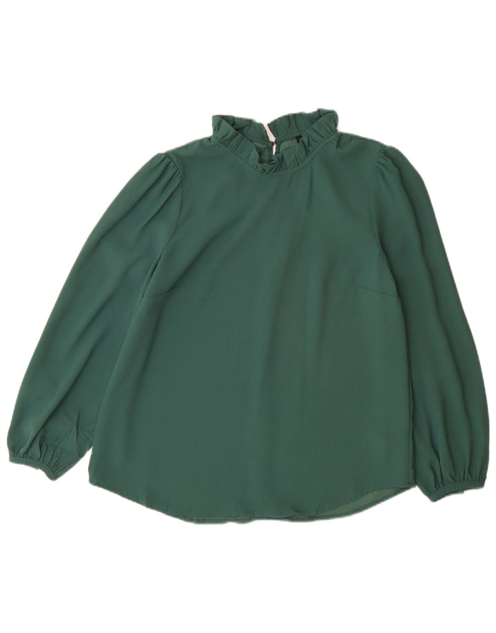 J. Crew Womens Blouse Top UK 10 Small Green Polyester