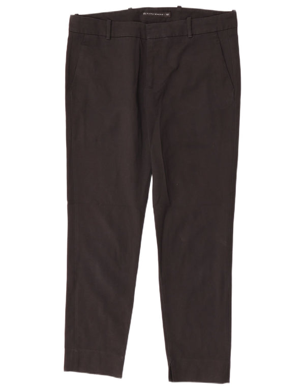 Zara Womens Slim Chino Trousers Large W30 L27 Black Cotton