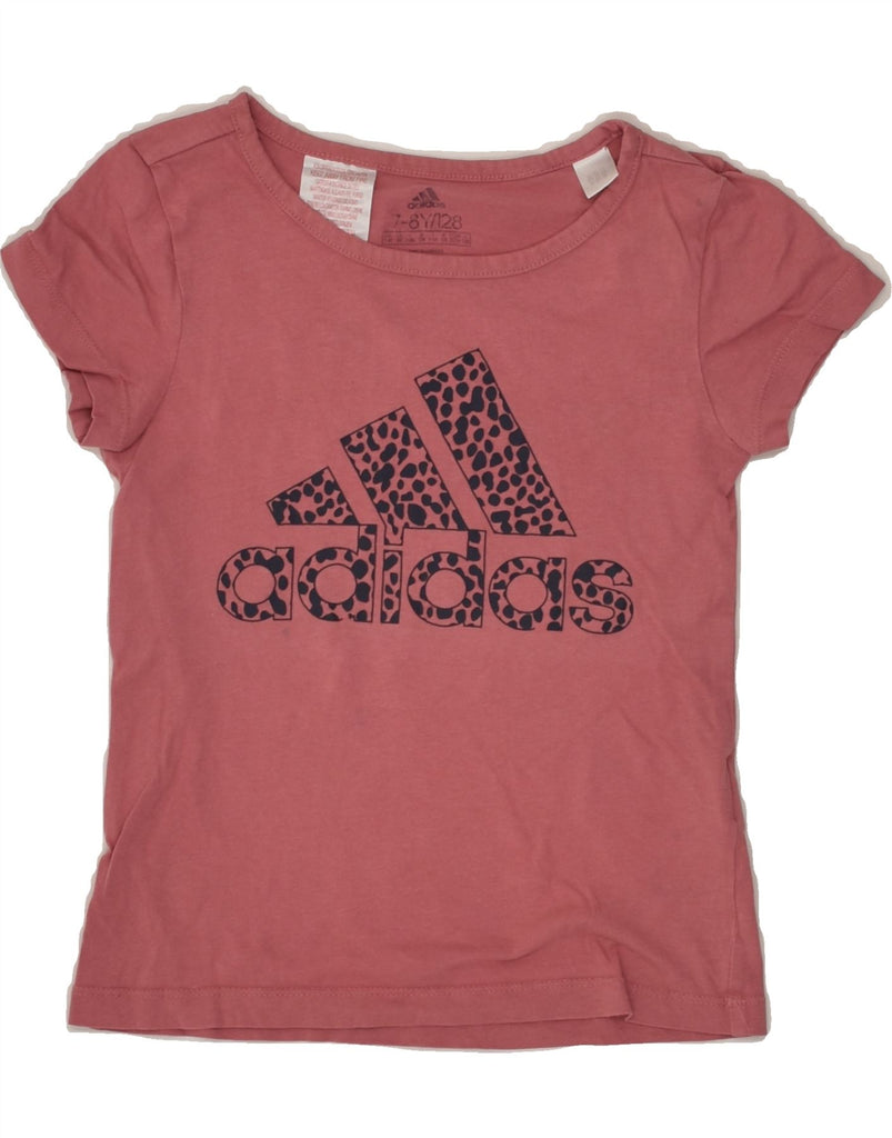 ADIDAS Girls Graphic T-Shirt Top 7-8 Years Pink Cotton | Vintage Adidas | Thrift | Second-Hand Adidas | Used Clothing | Messina Hembry 