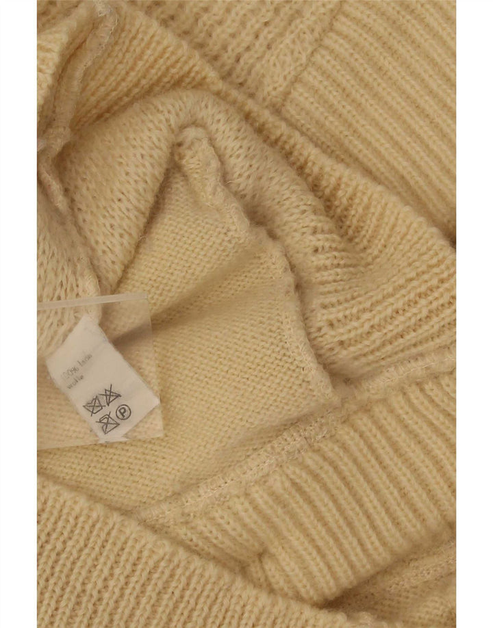 Vintage Mens Cardigan Sweater IT 50 Medium Beige Wool