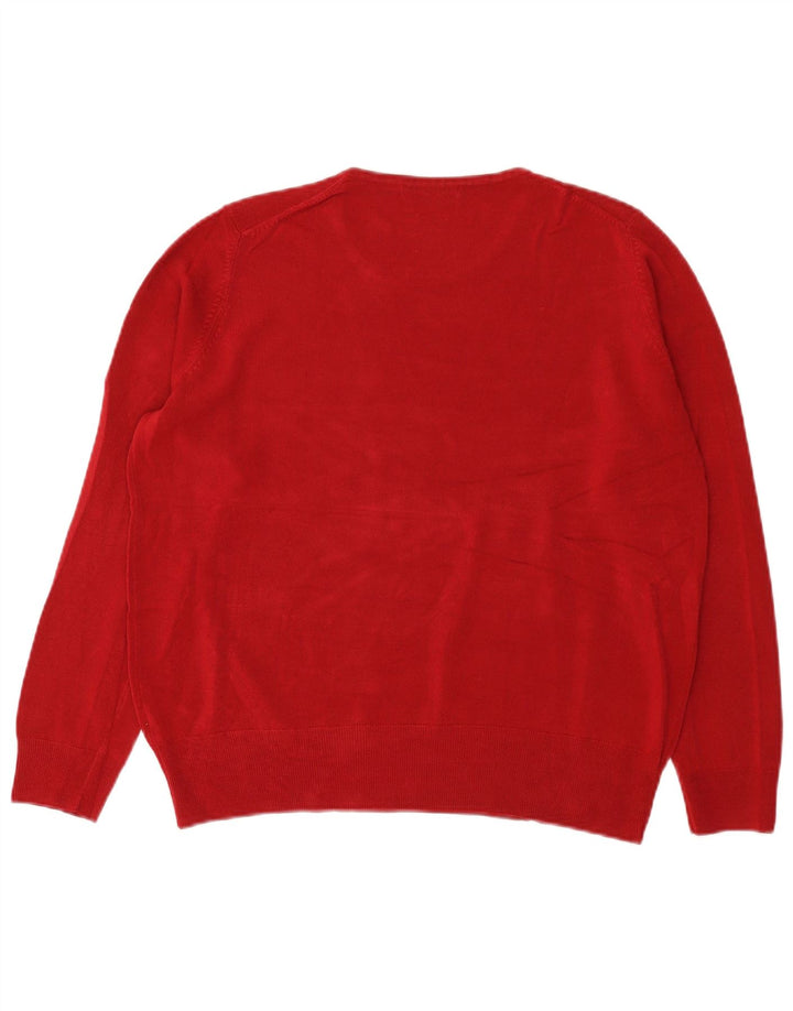 Marks & Spencer Mens Boat Neck Jumper Sweater Large Red