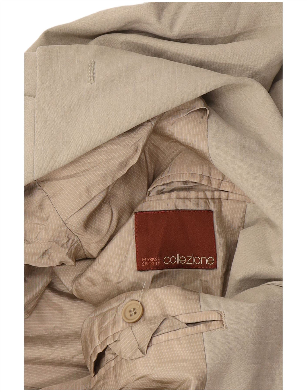 Marks & Spencer Mens 3 Button Blazer Jacket UK 38 Medium Beige
