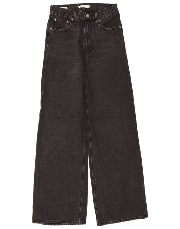 Levi's Womens Ribcage High Waist Wide Leg Jeans W25 L30 Black Cotton