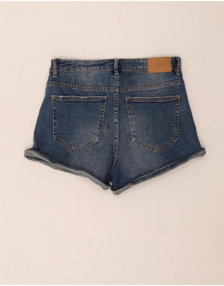 Zara Womens Distressed Denim Shorts EU 36 XS W26  Blue
