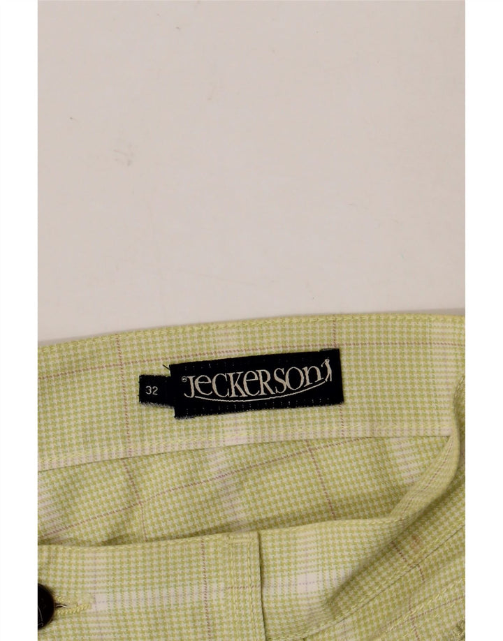 Jeckerson Mens Casual Shorts W32 Medium Green Check