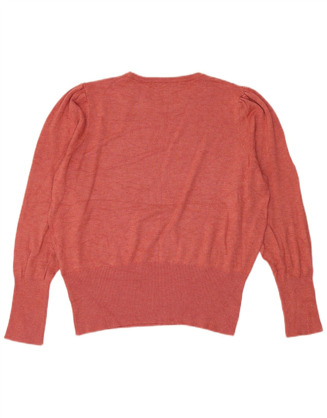 Marks & Spencer Womens Crop Crew Neck Jumper Sweater UK 16 Large Red
