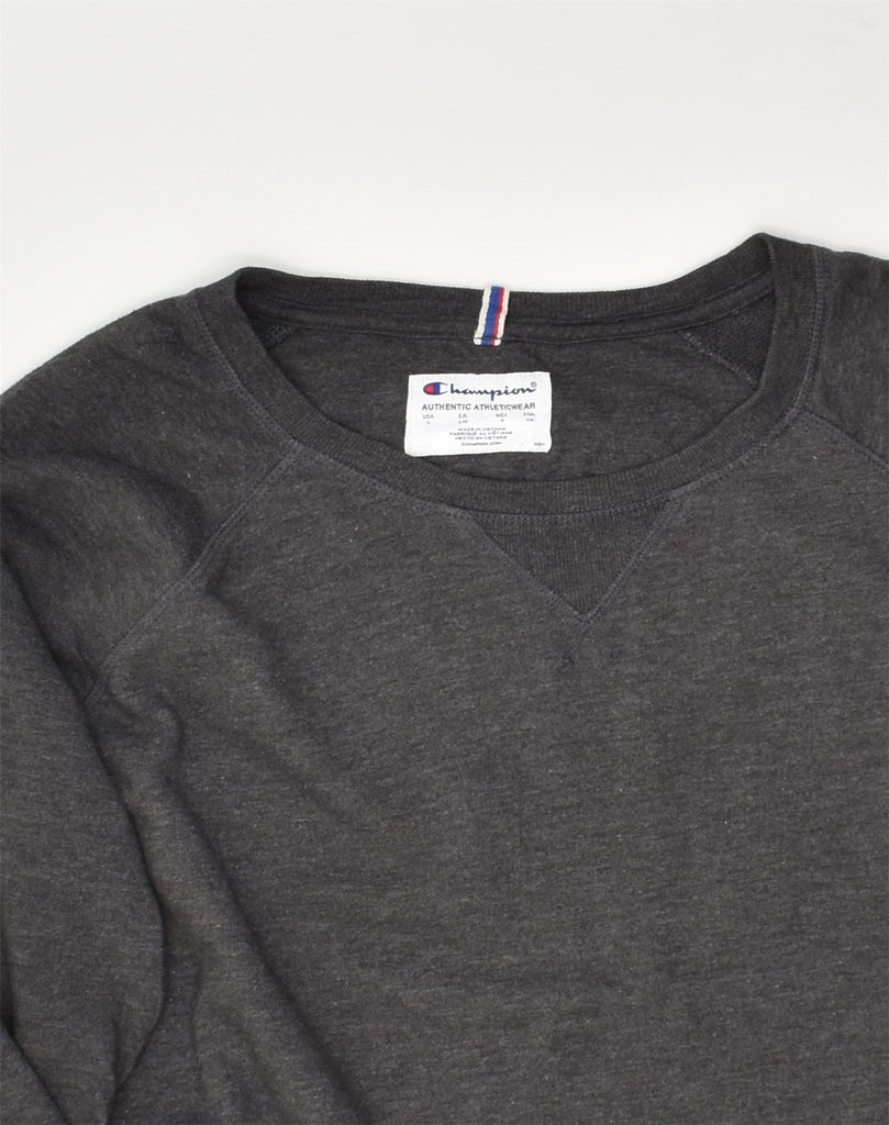 CHAMPION Mens Sweatshirt Jumper Large Grey Cotton | Vintage Champion | Thrift | Second-Hand Champion | Used Clothing | Messina Hembry 