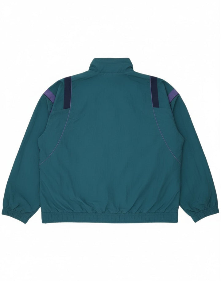 Vintage Mens Loose Fit Tracksuit Top Jacket Large Blue Colourblock